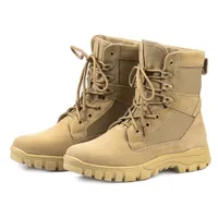 Zapatos botas de cuero de alta calidad de grano lleno táctico botas de los hombres del desierto botas de combate al aire libre masculino Ejército Nubuck engranaje táctico Deportes