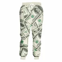 Streetwear byxor Män Kvinnor Casual Byxor Rolig 3D Money Dollar Print Jogger Pants Unisex Rock Punk Hip Hop Oversize Sweatpants