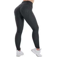 pantalones de yoga para Jacquard mallas deportivas de tela damas burbuja cadera de la mención Tres colores para la opción puede ser usada fuera