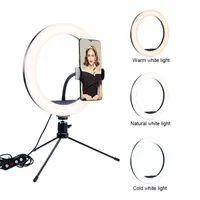 Regulable LED de 26 pulgadas estudio de la cámara de fotos del teléfono anillo de luz de vídeo de luz anular lámpara Con trípodes selfie palillo de anillo de luz de relleno
