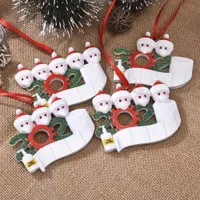 I lager! 2020 DIY Jul ornament skrivbar Santa Claus Pendant Jul Hem Dekoration Mode Julgranar Gåvor A12