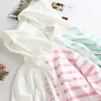 Jackets Kids Clothing Outwear WHITE HOODED Student Girls Fashion Cotton Jackets