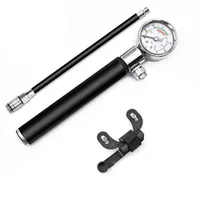 Bicycle Accessories Pump With Gauge 88psi High Pressure Shock Hand Mini Pump Hose Air Inflator Schrader GS02D Cycling Bike Fork Pump 150g