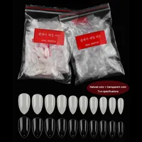 Nail Art Kits 500pcs Almond False Nails Clear Tips Full Cover Acrylic Fake DIY Extensions Tryck på Manikyr