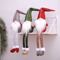 Julen ansiktslös docka 50 * 11cm långben nordiskt gnome docka navidad natal nyår glada juldekorationer röd grön grå