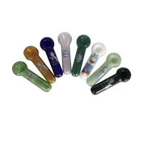 Glashandleitungen Gurken Handleitung Überschreitet Glasrohre Pyrex Löffel Rohrbongs Öl Nagel Hand Pfeife dicke Farben für das Rauchen