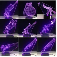 3D-LED-Lampe 7 Farben Berühren Schalter Tischschreibtisch Licht Lava Lampe Acryl Illusionsraum Atmosphäre Beleuchtung