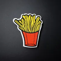 French Fries (Taille: 5.0x5.5cm) Tissu Badge Badge brodé Mignon Badges Hippie Hippie Fer sur les enfants Patchs de dessin animé pour enfants Stickers