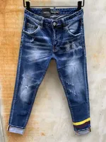 DSQ جينز رجل فاخر مصمم جينز نحيل ممزق بارد الرجل السببية هول الدينيم الأزياء ماركة صالح جينز الرجال غسلها السراويل 61287
