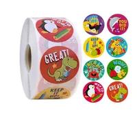 customized round roll packing adhesive sticker label printed color vinyl sticker adhesive sticker label printed