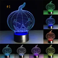 3D светодиодные фонари 7 цветной сенсорный выключатель светодиодный ночной свет акриловые 3D оптическая иллюзия лампы атмосфера новинка освещение Хэллоуин подарок