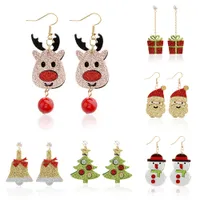 Venda quente brincos de Natal colorido camadas de Santa Cervos de Natal Dangle Brincos Mulheres Presentes Jóias Dropshipping