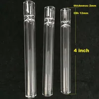 4inch Glas Zigarettenschläger ein Hitterrohr Klarglas Röhrchen für Rauchtabak Handleitungen Hukahn Zubehör FY2079