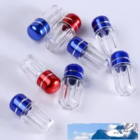 2ML Mini Klar Plasitc Flasche mit Metallkappe Kleinen 1Pcs Kasten-Kasten-Schlauch-Behälter