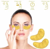 Cristal Collagen Gold Eye Máscara de Máscara Dourada Vara para Círculos Escuros Saco de Olho Levantamento Apertando o Reminho de Olho Soothing 50packs = 50Pairs = 100 pcs / lote