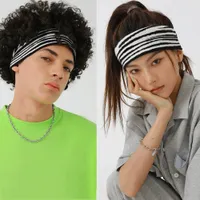 남성 여성 여성들의 머리 수건 착용 모자 헤드 밴드 요가 피트니스 땀 머리를 들어 자전거 스웨트 밴드를 실행하는 새로운 16 색 니트 머리띠 얼룩말 패턴 스포츠