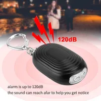 2 in 1 mini Autodifesa Allarme torcia LED Sicurezza Personale per le donne portatile portachiavi nero Samoobrona seguridad