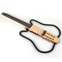 Nuevo diseño de nylon String sin cabeza Classical Silent Electric Guitar construida en efecto Portable