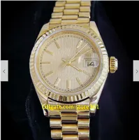 20 stijl Casual Dress Mechanical Automatic 26mm Solid 18k Geel Gold President Watch Tapestry Dial 69178