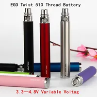 Batteries de tension électroniques de la batterie EGO-C Twist Batteries variable de cigarettes 3.2-4.8V 650MAH 900MAH 1100MAH Vision Spinner Kit EGO EGO CE4 MT3