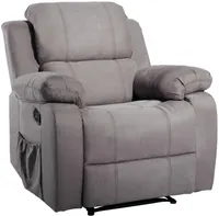 US STOCK ORIS FUR. Chaise de serrou de massage chauffant en daim Chaise de canapé ergonomique avec 8 moteurs de vibration PP039116AA