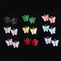 Nouveaux Charmes de mode bijoux Faire du vintage en alliage d'or couleur coloré Butterfly charme pour bricolage bricolage boucle d'oreille