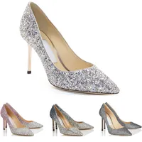 Designer Womens Girl High Heels Fashion Luksusowy 8 10 12 CM Sukienka Office Party Wedding Crystal Shoes Rozmiar 36-42 z pudełkiem