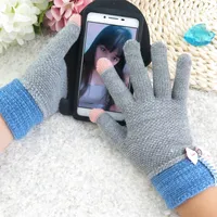 Пять пальцев перчатки аксессуары сенсорный экран волшебные женщины вязаные для сплавных варевок женский смартфон