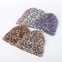 Homens Outono-Inverno Mulheres Leopard Impresso Knitting Hat Lady Meninas Outdoor Moda Double Layer Quente Viagem Skullies Gorros Hat