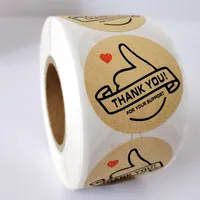 Papel de etiqueta Adesivos Foil Obrigado 500pcs você etiquetas Scrapbooking / Roll Wedding Envelope Seals Handmade papelaria Etiqueta