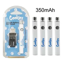 Cookies Preheating Vape Cartridges Battery 350mAh 510 Thread Vapes Pens Battries Adjustable Voltage 3.4-4.0V with USB Charger