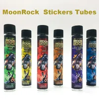 Moonrock Glass Tubes Pre Rolling Gemensam Torb Tobak Blomma Förpackning Dankwood 120 * 20mm Förrull Tom Flaskor Containrar Klistermärken 250 / Lot