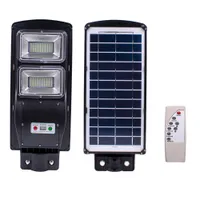 60W 120 LED-lampor Solar Sensor Utomhusljus med ljusstyrning och radar inbyggd sensor svart för park, trädgård, innergård, gata,