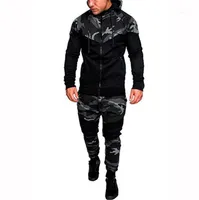2 Stück Kleidung Sets Pullover Outfits Herrenmode Herrenmode mit Kapuze Tracksuits Camouflage Designer Panelled Hoodies Hosen