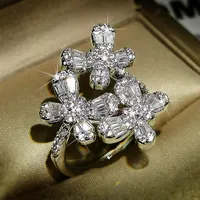 Anelli di cluster 2021 Trendy Butterfly 925 sterling argento anello moda per ragazza regalo di Natale partito gioielli bulk vendita moonso r5824