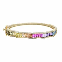 bracelet de bracelet de luxe de luxe bracelet d'ondulation design de lunette unique Baguette cubique zircone branchée magnifique bijoux fins