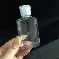 60ml Octagonal Flip Top Bottle Hand Sanitizer Gel Lege Transparante Squeeze Pet Materia Travel Flessen