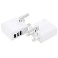 3-портовые 3A UK 3PIN PLUCK USB WALL GRAVER HOME TRAIP AC Power Adapter для Samsung Galaxy Note 3 Huawei Fast Charging Mobile Phone Chargers