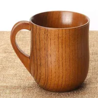 60pcs / lot chinesischen Stil Natur Jujube Holz Tee-Schalen aus Holz Handgriff Becher Trinkgefäße Küchenzubehör 7.5 * 6.8cm