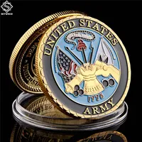 1775 US Department of Navy Army Gold Plated Color Novelty Commemorative Military Challenge Coin Collection and Presenter