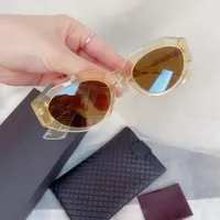 Новый дизайн солнцезащитные очки для женщин, типа звезды SunGlass Cheap дамских очки Частичных эллиптических объективы геометрических углов рама BTV1031