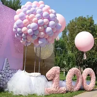 파티 장식 20pcs 10inch 마카롱 라텍스 풍선 Ballon 액세서리 풍선 체인 플라스틱 스틱 생일 결혼식