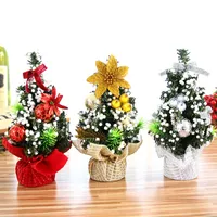 DIY árbol de Navidad 20cm regalos de la decoración del árbol de Navidad árbol de plata mini oro rojo de la tabla de escritorio principal de la Navidad Decoración para niños