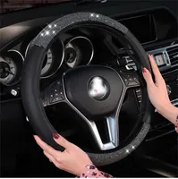 Auto Steering Wheel Covers Bling Rhinestones Luxe Elegante 15 Inch Zitkussens Auto Cars Interieur Accessoires