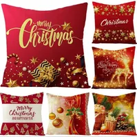 DHL Schiff Fashion Christmas Kissenbezug 40 Styles Sofakissen Kissenbezug Weihnachtsmann Gedruckt Waschbar Wiederverwendbare Leinen Pillowcase 45 * 45cm