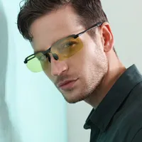 패션 선글라스 프레임 포푼즈 남성 밤 비전 운전자의 안경 편광 된 운전 카멜레온 안경 남성 변화 색상 태양