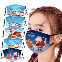 Weihnachten Party Masken Kind Erwachsene Wiederverwendbare Erwachsene Kinder 3D Print Santa Claus Spaß Schutz Weihnachten Mund Stoff Gesichtsmaske Großhandel