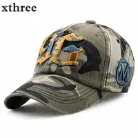 Bal caps xthree camouflage baseball cap snapback hoed voor mannen vrouwen gorra casquette bot swag groothandel