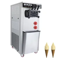 Machine de crème glacée à trois saveurs commerciales Machine à crème glacée en acier inoxydable