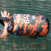 Tragbare Rafting Tauchen Trockentasche Outdoor Camouflage Wasserdichte DRYS Sack PVC Schwimmsäcke für Fluss Trekking 2/5/10/15/20 / 30l